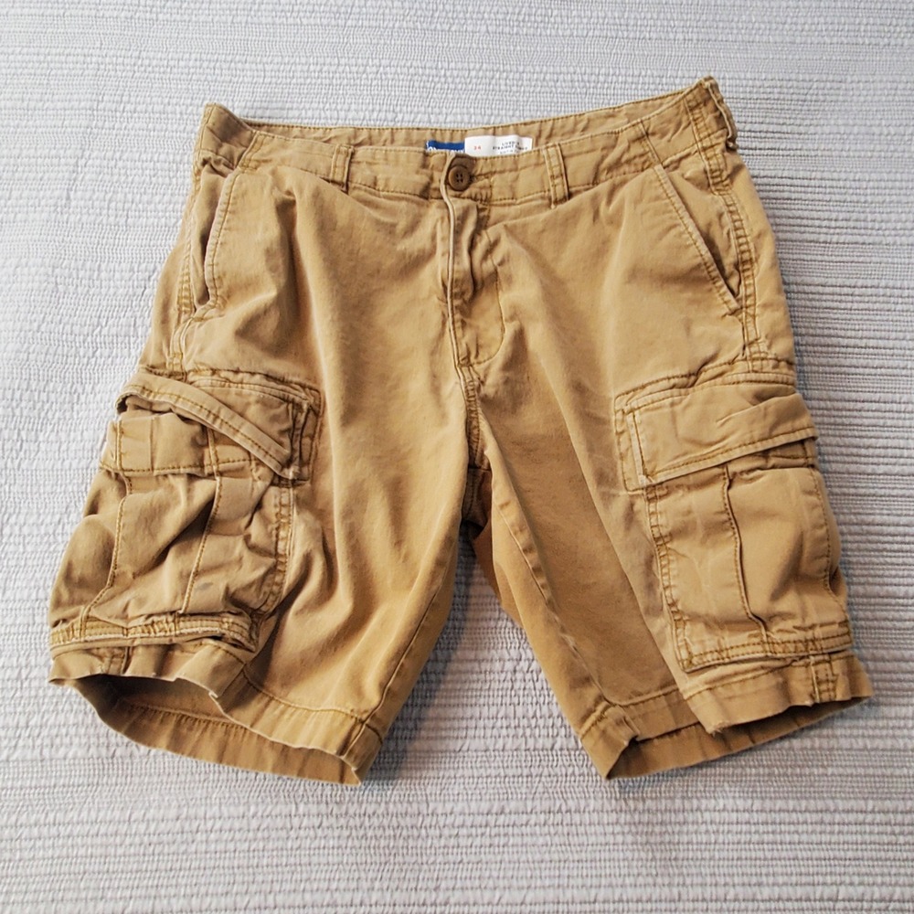 Old Navy Cargo Shorts Mens 34 Brown Lived-In Straight Built-In Flex Utility
